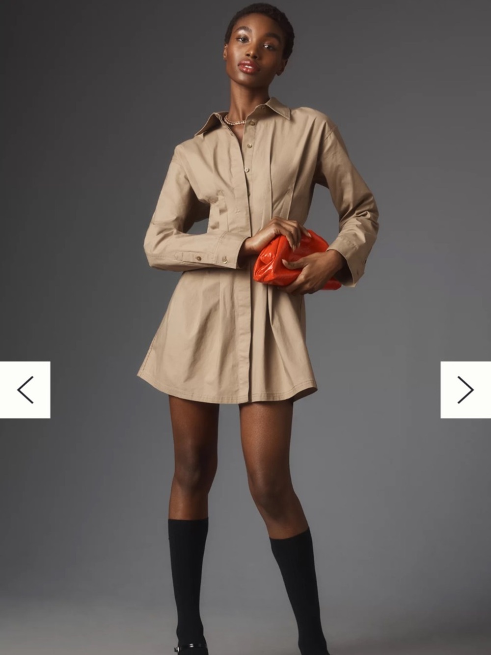 Pilcro‎ Pintuck Tan Mini Shirt Dress - Picture 14 of 14